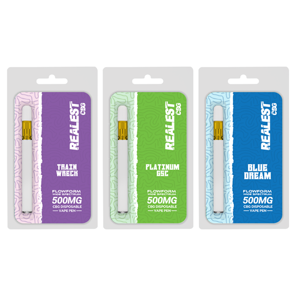 Realest CBG 500mg Flowform Wide Spectrum CBG Disposable Vape Pen 170 Puffs (BUY 1 GET 1 FREE)