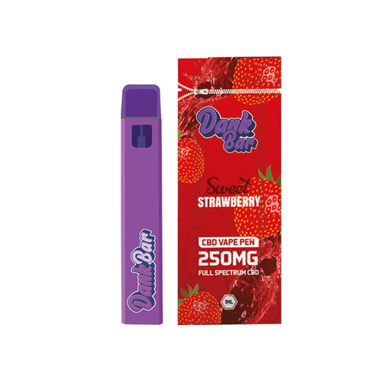 Dank Bar 250mg Full Spectrum CBD Vape Disposable by Purple Dank - 12 flavours